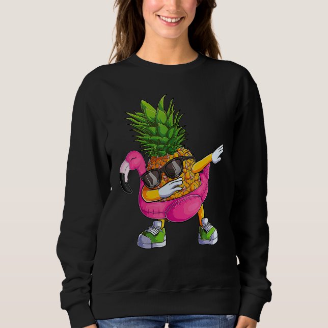 Moletom Dabbing Pineapple Flamingo Tropical aloha Beach Ha (Frente)