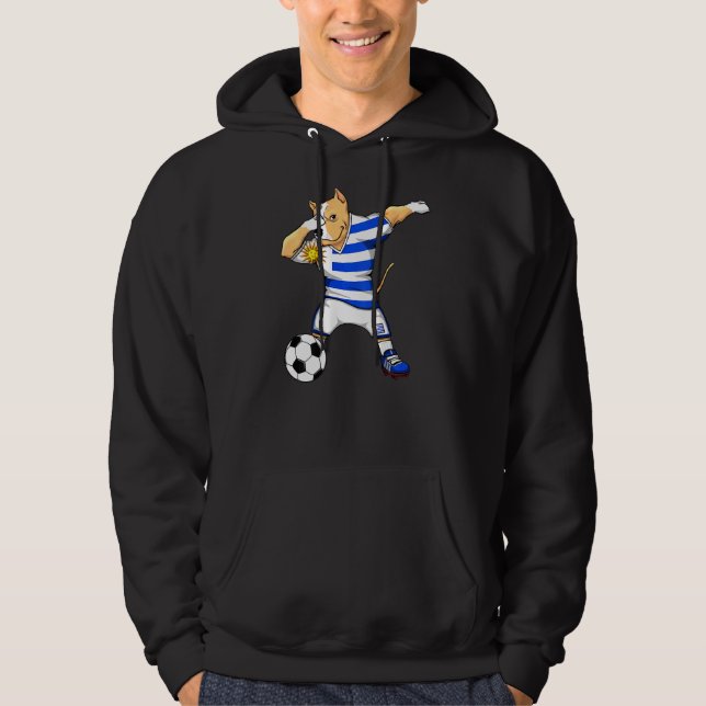 Moletom Dabbing Pitbull Dog Uruguay Soccer Fans Jersey Foo (Frente)