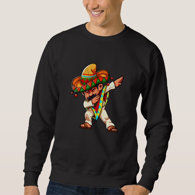 Moletom Dabbing Poncho Cinco De Mayo Mexicano Sombrero Fes (Frente)