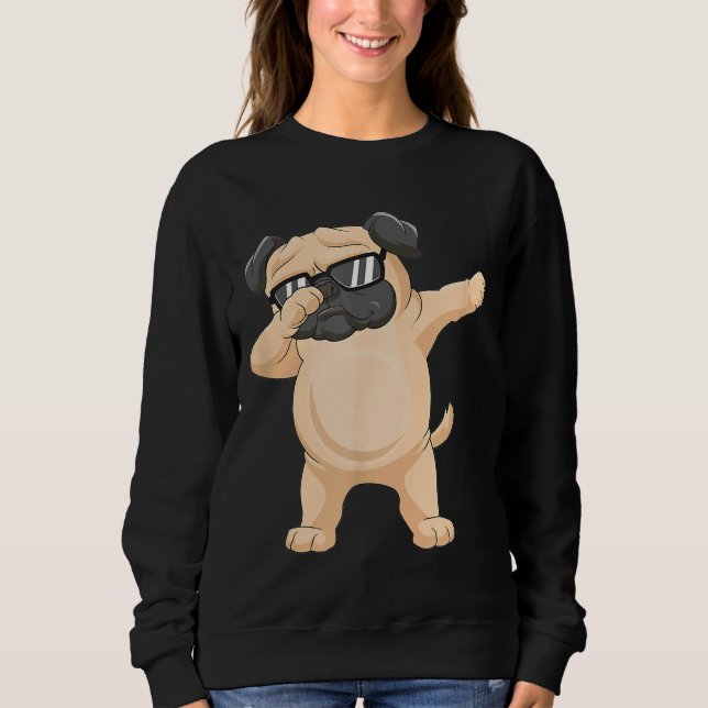 Moletom Dabbing Pug Pug Sunglass Dab Dance Classic T-Shi (Frente)