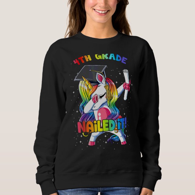 Moletom Dabbing Rainbow Unicorn 4.º Grau Nails It (Frente)