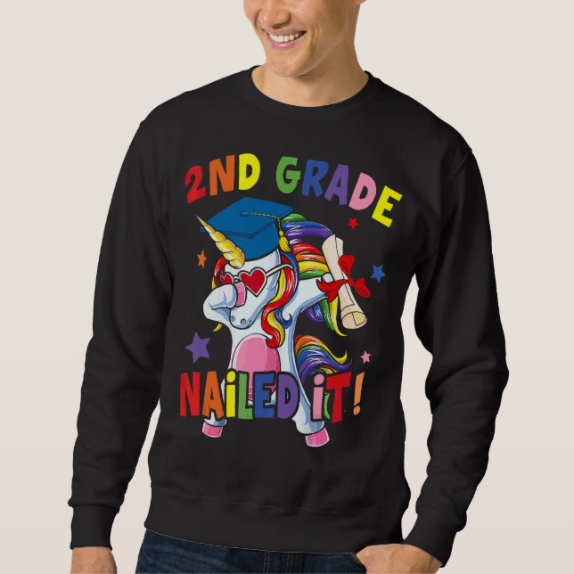 Moletom Dabbing Rainbow Unicorn segundo Grade Nails Nails (Frente)
