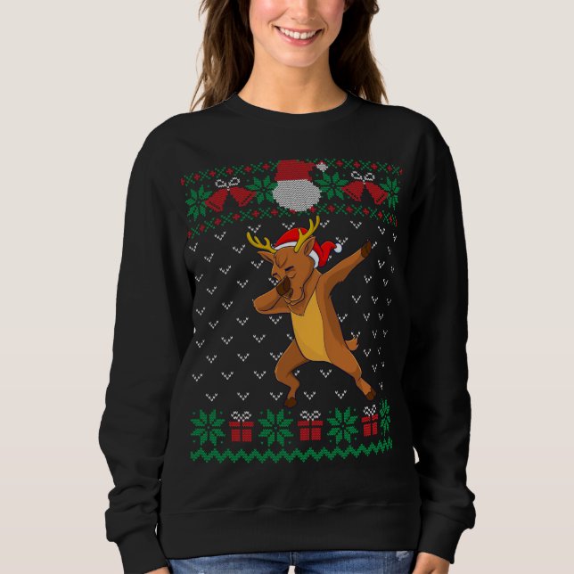 Moletom Dabbing Reindeer, doce doce doce de Natal (Frente)