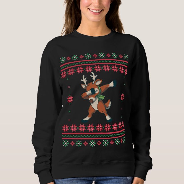 Moletom Dabbing Reindeer Ugly Christmas Sweater (Frente)