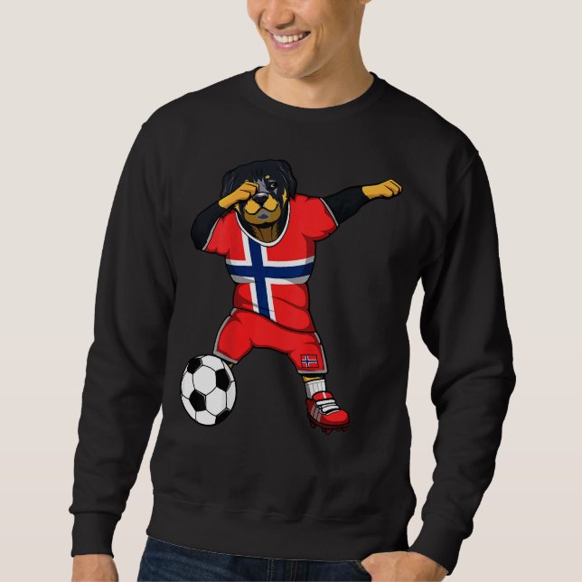 Moletom Dabbing Rottweiler Fãs De Futebol Da Noruega (Frente)