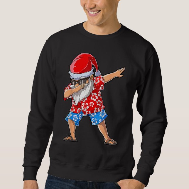 Moletom Dabbing Santa Christmas in July Boys Men Hawaiian  (Frente)