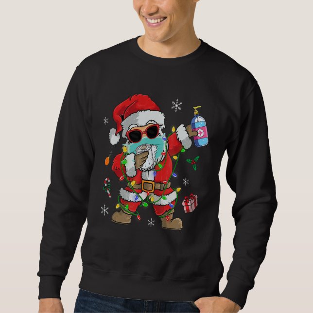 Moletom Dabbing Santa Claus With Christmas Light Merry Chr (Frente)