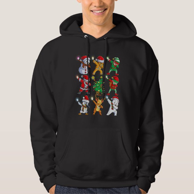 Moletom Dabbing Santa Elf Friends Christmas Boys Girls Men (Frente)
