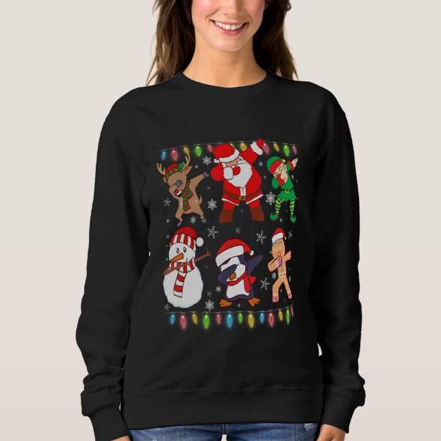 Moletom Dabbing Santa Elf Friends Christmas Boys Girls Men (Frente)