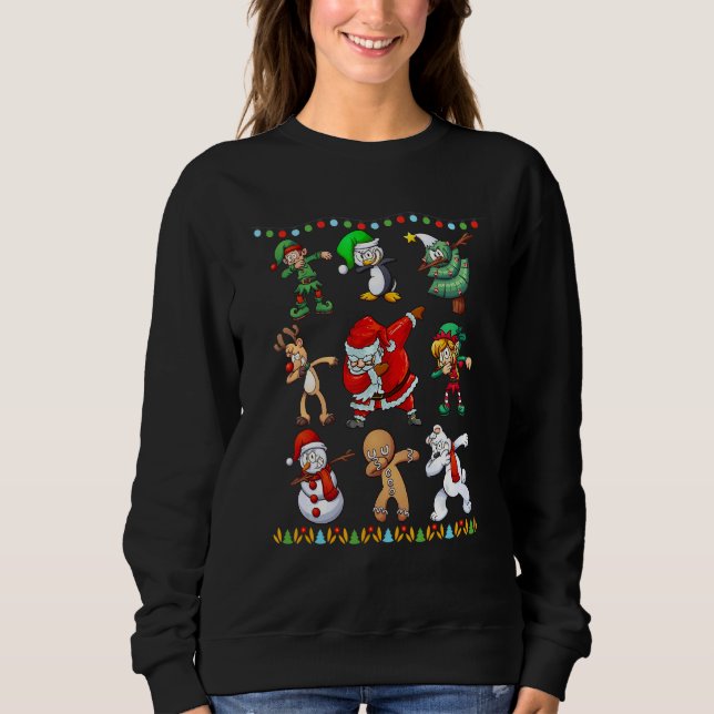 Moletom Dabbing Santa Elf Friends Christmas Boys Girls Men (Frente)