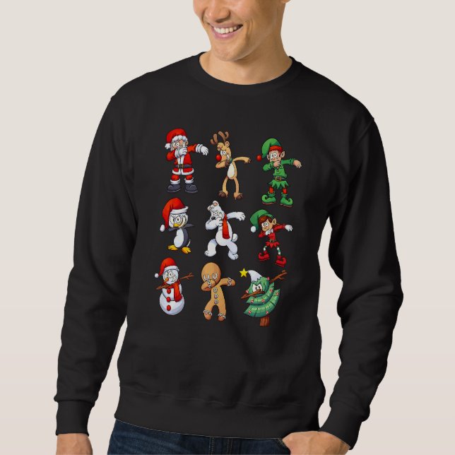 Moletom Dabbing Santa Elf Friends Christmas Kids Boys Men  (Frente)