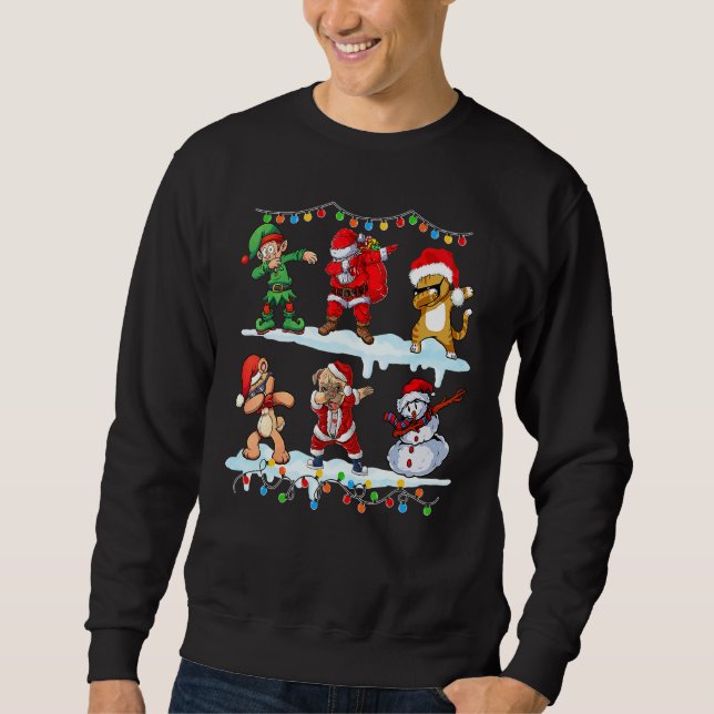 Moletom Dabbing Santa Elf Friends Christmas Kids Boys Men  (Frente)