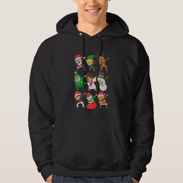 Moletom Dabbing Santa Elf Friends Christmas Kids Boys Men  (Frente)