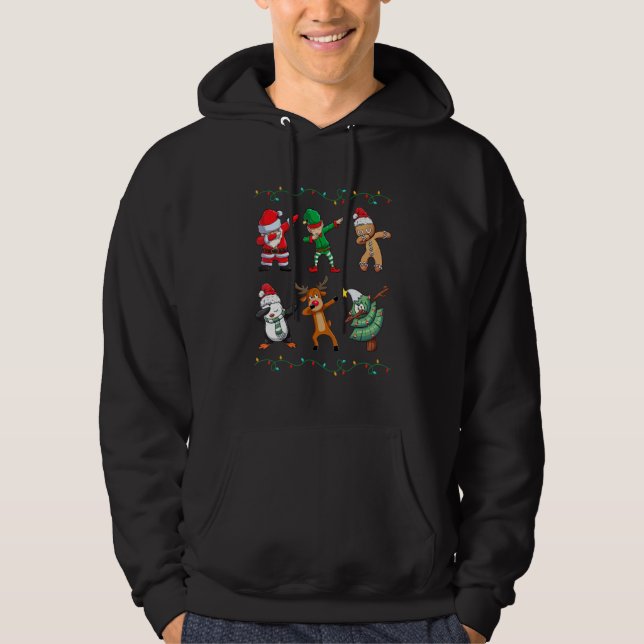 Moletom Dabbing Santa Elf Friends Christmas Kids Boys Men  (Frente)