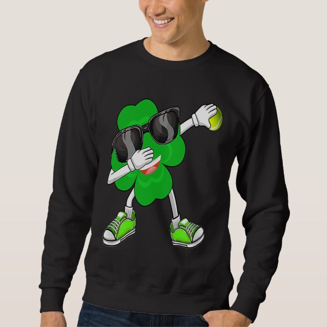 Moletom Dabbing Shamrock & Tennis Ball Saint Patrick's Day (Frente)