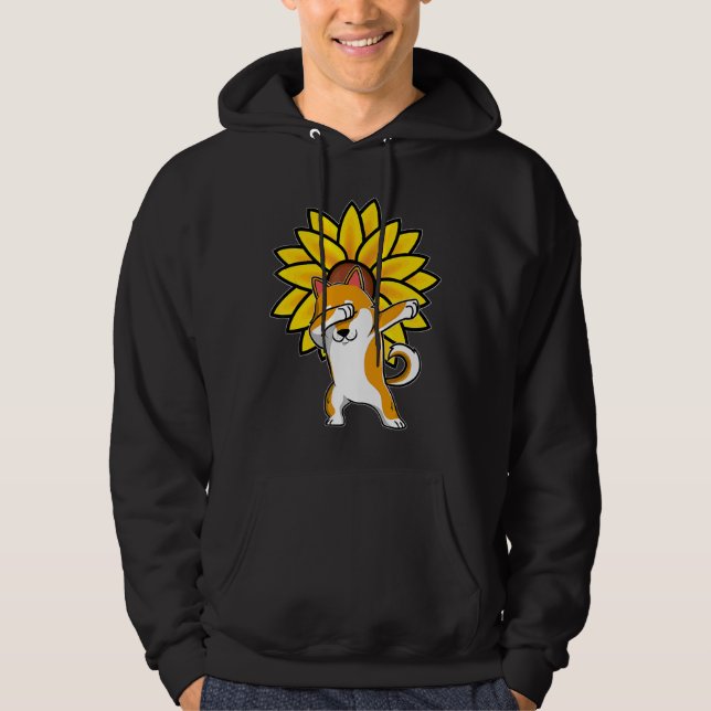 Moletom Dabbing Shiba Akita Inu Dog Sunflower Autism Aware (Frente)