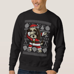 Moletom Dabbing Shih Tzu Ugly Christmas Sweater Graphic