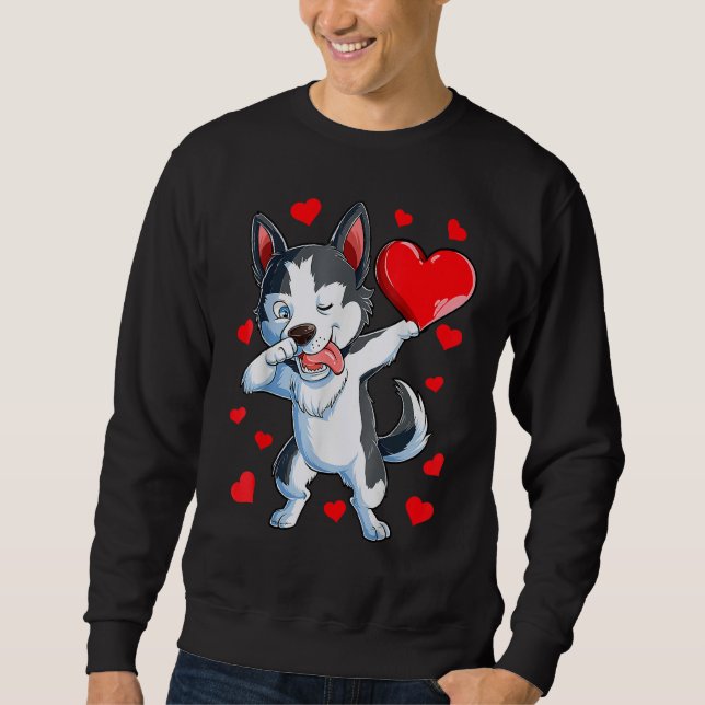 Moletom Dabbing Siberian Husky Heart Boys L (Frente)