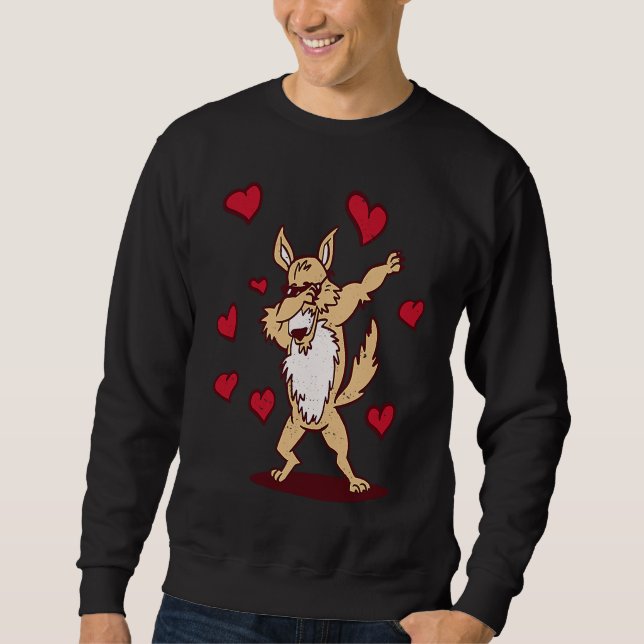 Moletom Dabbing Siberian Husky Heart Valentine's Day Dab D (Frente)