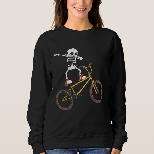 Moletom Dabbing Skeleton BMX Bike Rider Dab Skeleton Biker (Frente)
