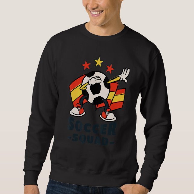 Moletom Dabbing Soccer Ball Spanish Flag Soccer Squad (Frente)