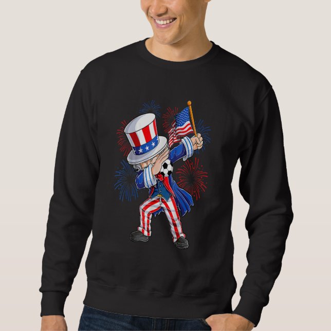 Moletom Dabbing Tio Sam & Soccer Ball American Flag 4º (Frente)