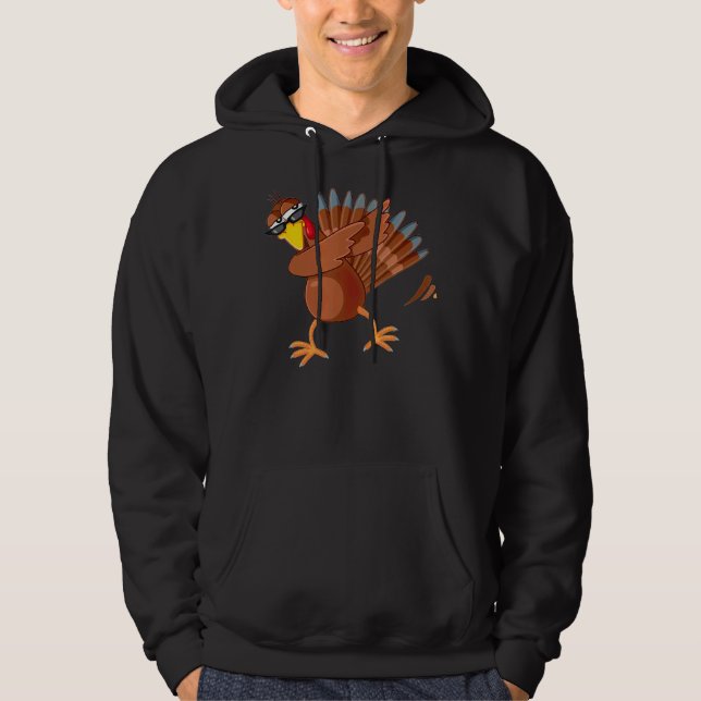 Moletom Dabbing Turkey Shirt Thanksgiving Boys Kids Men Tu (Frente)