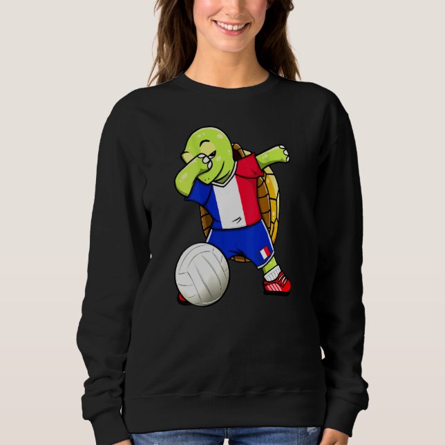 Moletom Dabbing Turtle França Vetores de Voleibol Jersey F (Frente)