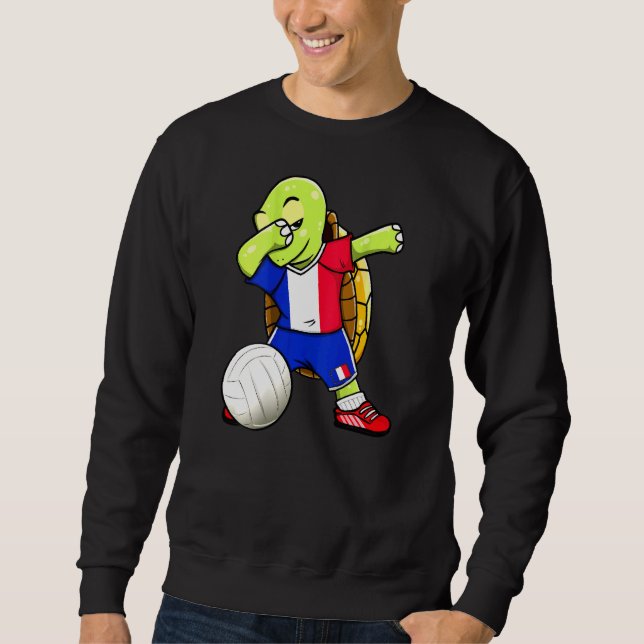 Moletom Dabbing Turtle França Vetores de Voleibol Jersey F (Frente)