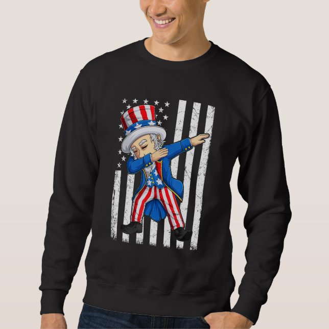 Moletom Dabbing Uncle Sam  4th of July Men Kids Boys (Frente)