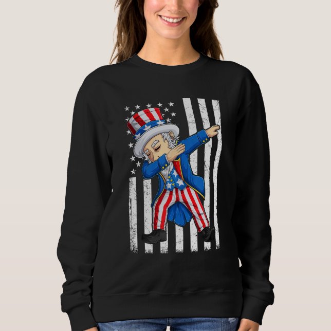 Moletom Dabbing Uncle Sam  4th of July Men Kids Boys (Frente)