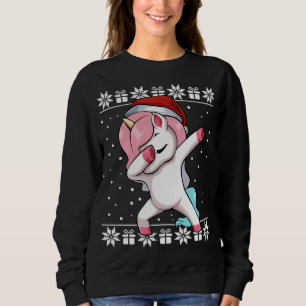 Moletom Dabbing Unicorn Christmas Pajama Cute Ugly X-Mas S