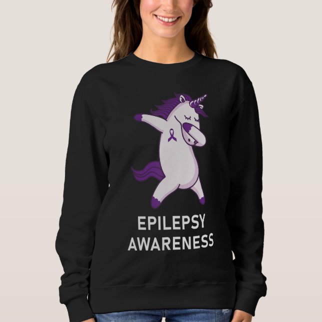 Moletom Dabbing Unicorn Epilepsy Awareness Ribbon (Frente)