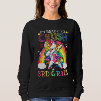 Moletom Dabbing Unicorn I'm Ready To Crush 3rd Grade Back