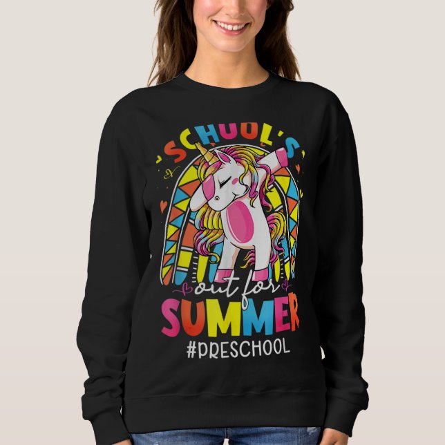 Moletom Dabbing Unicorn Preschool School está Fora de (Frente)