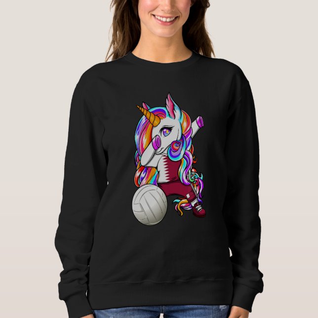 Moletom Dabbing Unicorn Qatar Voleibol Fans Jersey Qatar (Frente)
