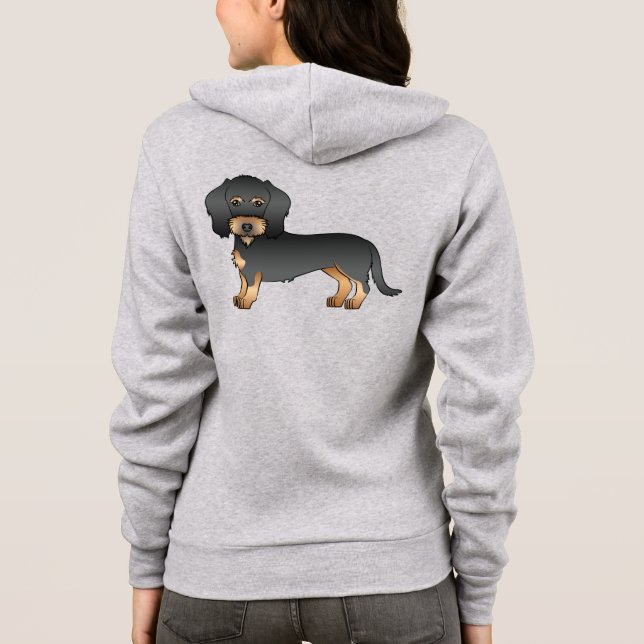 Moletom Dachshund Cartoon de Pelo Fio Preto e Castanho (Verso)