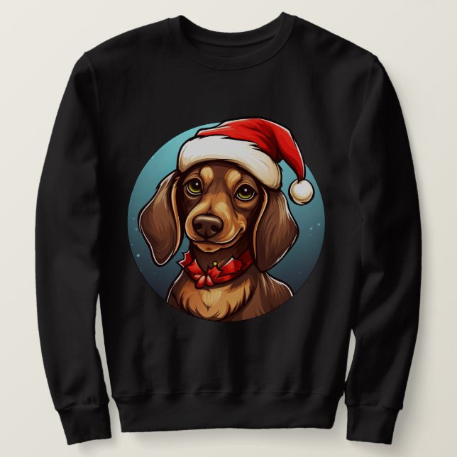 Moletom Dachshund Christmas (Frente do Design)