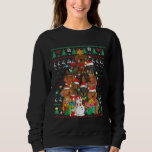 Moletom Dachshund Christmas Tree Santa Hat Ugly Sweater Do<br><div class="desc">Árvore de Natal Santa Hat Cachorro Feio</div>