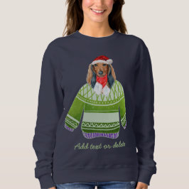 Moletom Dachshund de Cabelo Longo Natal Feio Mãe do Cachor