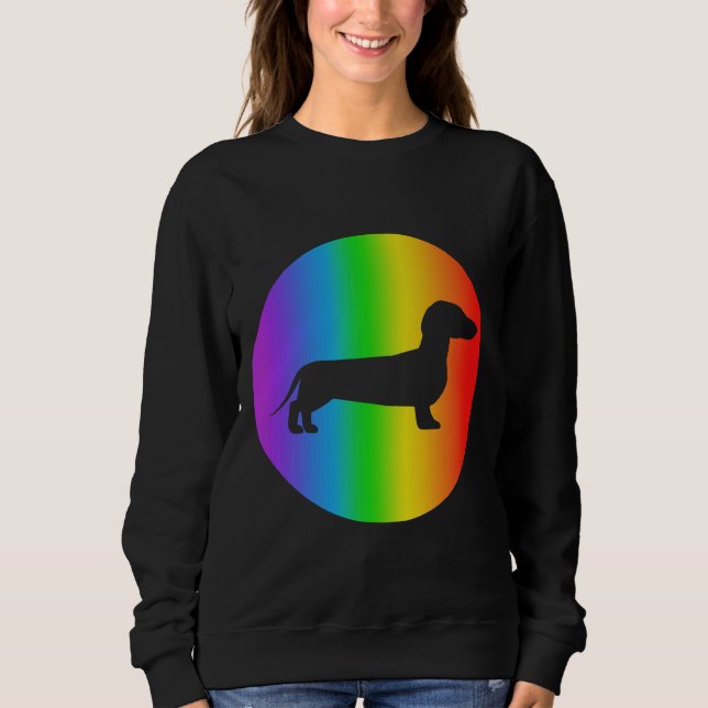 Moletom Dachshund Dog Lover Rainbow Silhouette (Frente)