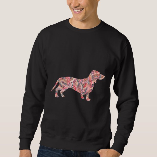 Moletom Dachshund Dog Pattern Doodle (Frente)
