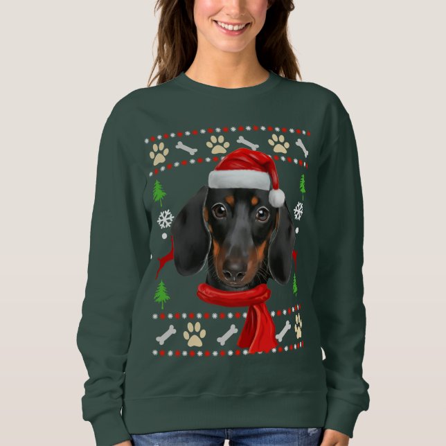 Moletom Dachshund Dog Ugly Christmas (Frente)