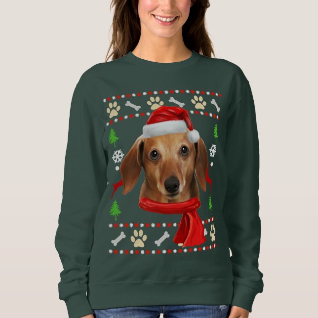 Moletom Dachshund Dog Ugly Christmas (Frente)