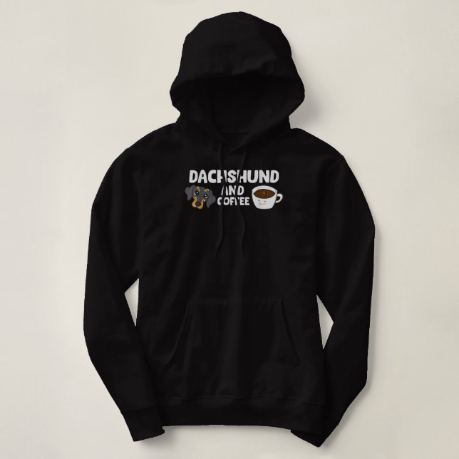 Moletom Dachshund E T-Shirt Café (Frente do Design)