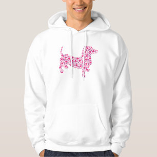 Moletom Dachshund em Corações Rosa