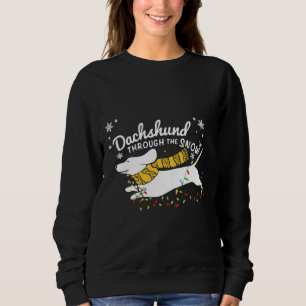 Moletom Dachshund Fairy Lights Through The Snow