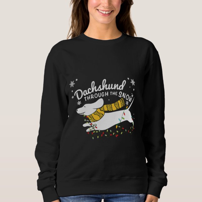 Moletom Dachshund Fairy Lights Through The Snow (Frente)