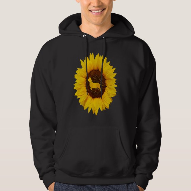 Moletom Dachshund  For Women Men Sausage Dog Sunflower (Frente)