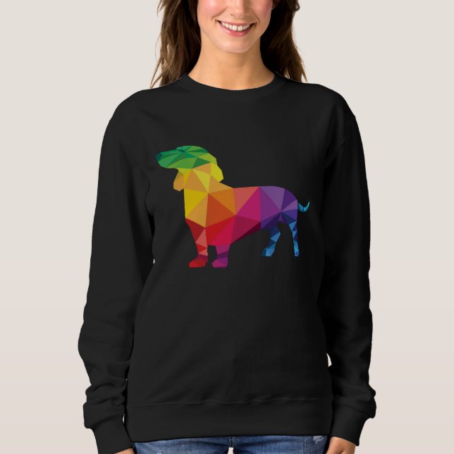 Moletom Dachshund Gay Pride LGBT LGBTQ Rainbow Flag Dog (Frente)